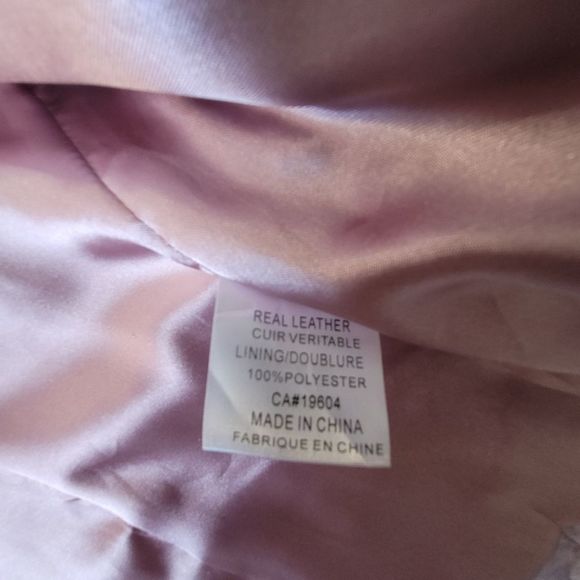 Lg Genuine leather pink suede motorcycle jacket - Picture 7 of 8